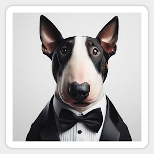 Bull terrier dog in tuxedo and bow tie Magnet